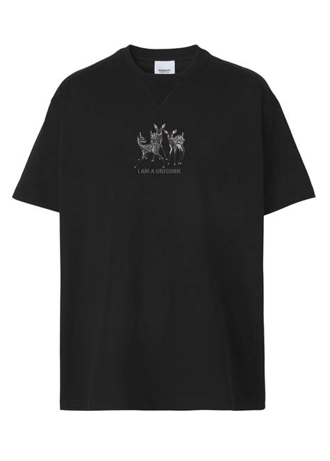 Burberry Embroidered Deer Cotton Oversized T